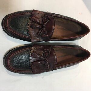 Johnston & Murphy 20-0592 sz 9m brown & black kiltie tassel loafer shoes 	 Johns